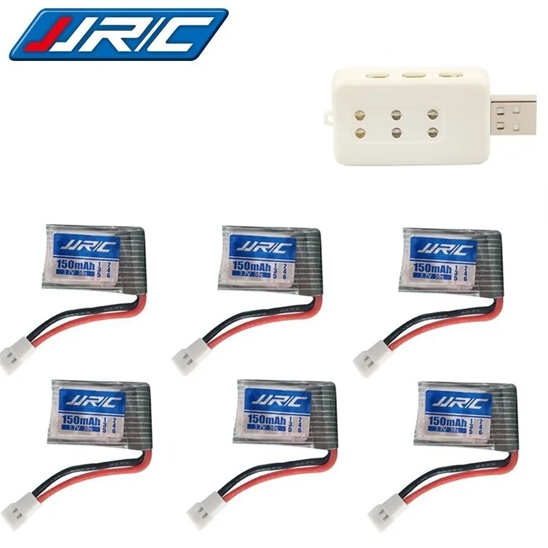 JJRC H8 3 7 V 150mAh оригинальный аккумулятор и 6 в 1 зарядное устройство для H2 H48 H8Mini RC