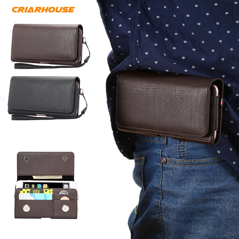 Universal PU Leather Waist Bags Causal Multi-Pockets Phone Case For Xiaomi Mi6 Redmi Note 3 Pro Mix Wallet Cover With Card Slot |