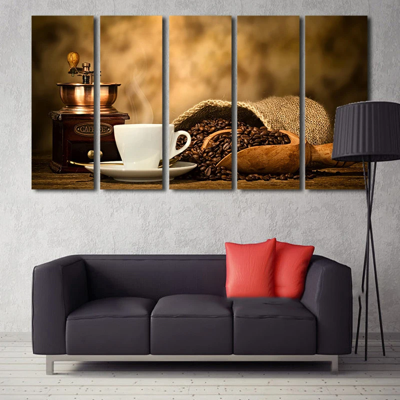 Фотографии 5 Панель современный Книги по искусству парусина принт caffe бобы машина