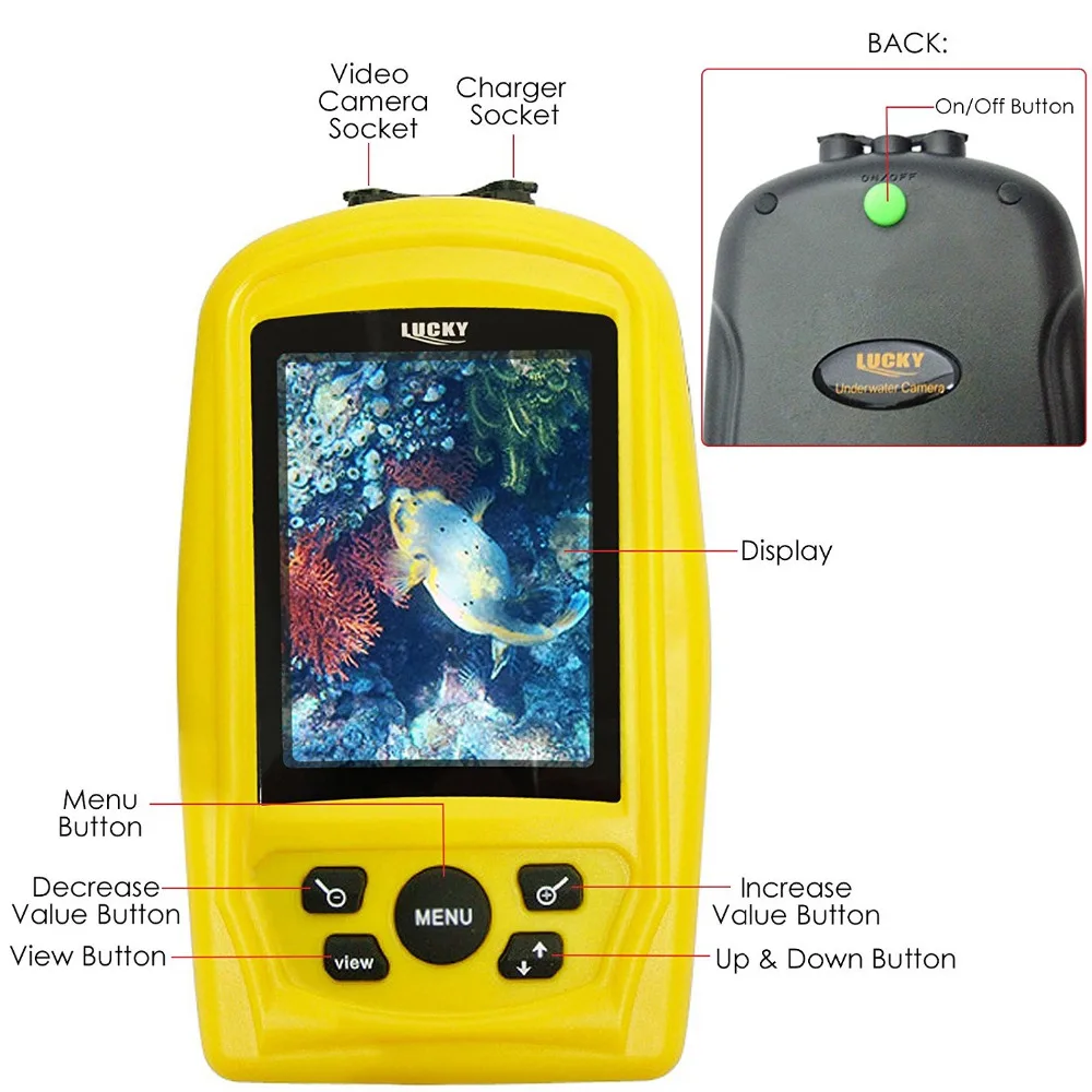 Pаспродажа Подводный эхолот Lucky, камера CMD, рыболокатор с цветным ЖК-дисплеем, сонар, подходит для зимней и речной рыбалки