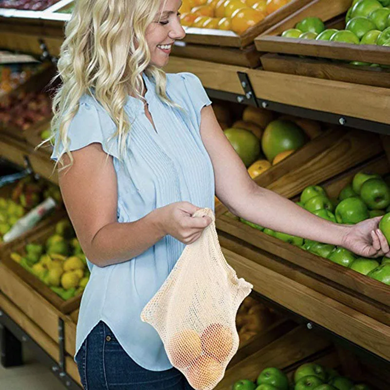 Мешки для овощей 6 шт./лот экологические многоразовые мешки продуктов хлопковые