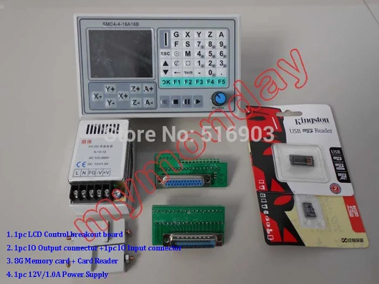 Package2 50 кГц ЧПУ 4 оси офлайн управление Лер секционная доска резьба Выгравированная машина система управления карта SMC4-4-16A16B инструмент - Цвет: Package2