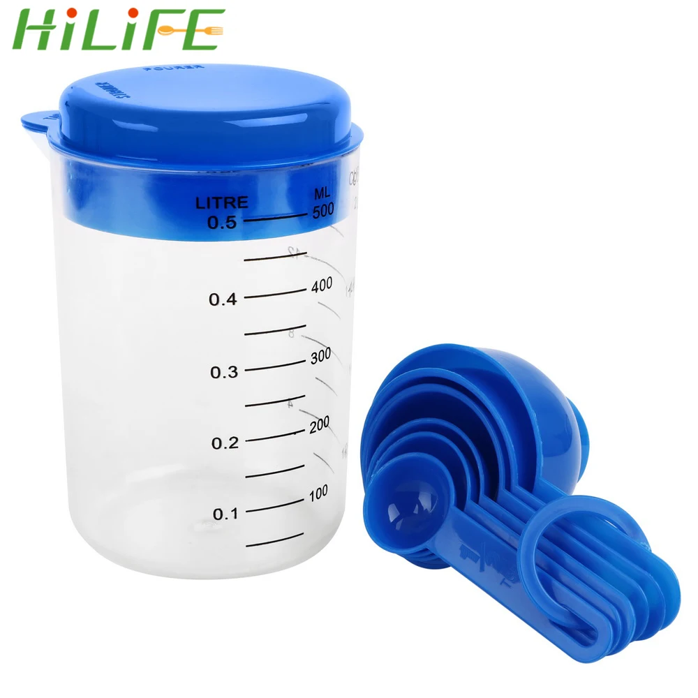 Hilife7шт/набор мерная чашка ложка наборы пластиковый Кофе Молоко чай сахар для