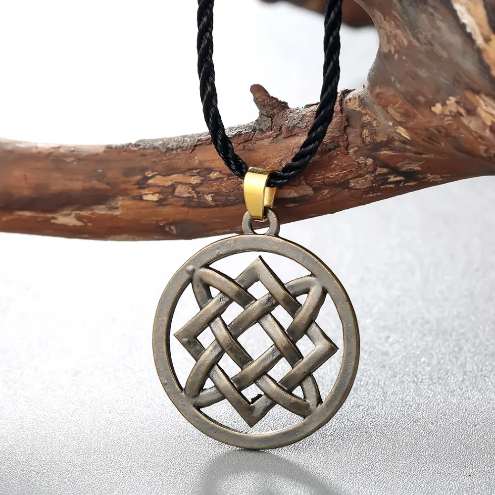 Kinitial панк славянская Дева Лада ожерелье с подвеской амулет узлом подвеска Чокер