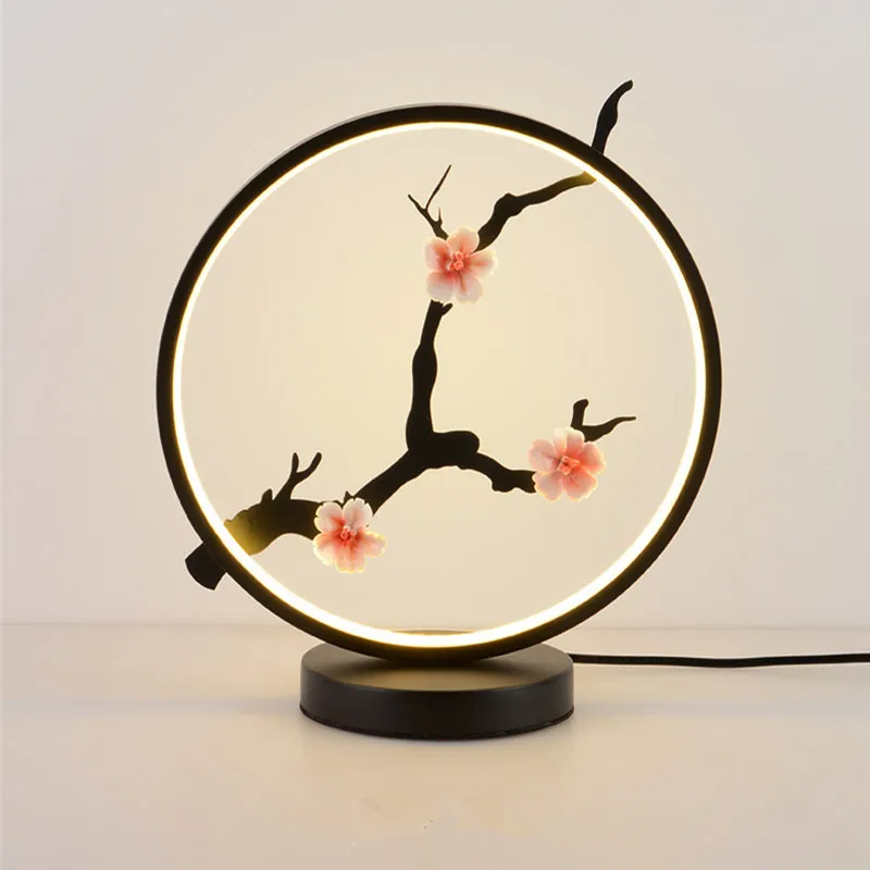 New Chinese style table lamp night light hotel villa bedroom living room LED lighting decoration zen idea individual | Лампы и