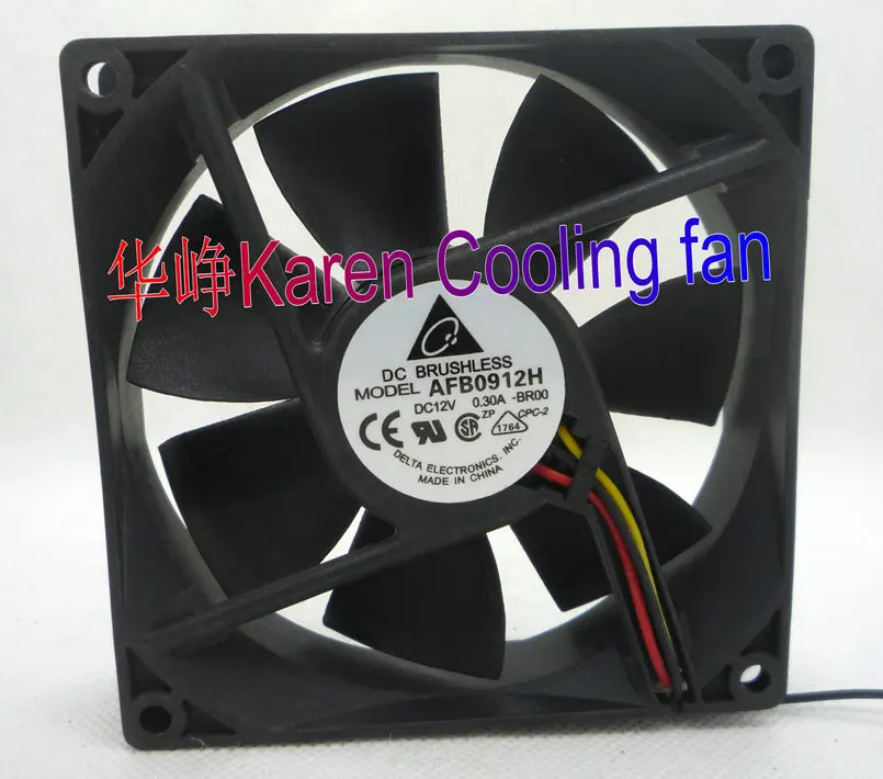 3 проводной охлаждающий вентилятор DELTA 9 см 92*92*25 мм 9225 12 в а AFB0912H BR00|cooling fan|fan
