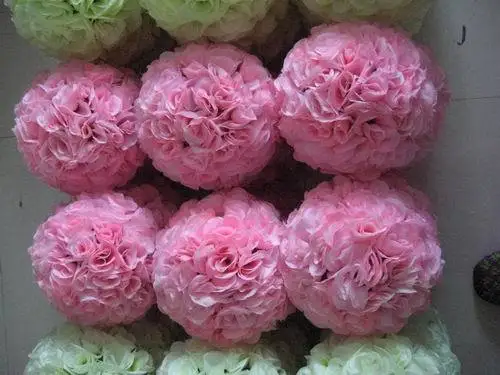 

SPR 30cm pink wedding silk kissing ball party decoration 23 colors available more size can choose