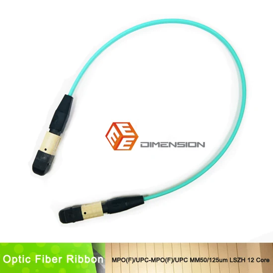 MPO (f)/UPC мм 50/125 LSZH OM3 ленточный кабель оптического волокна 12 core волоконно