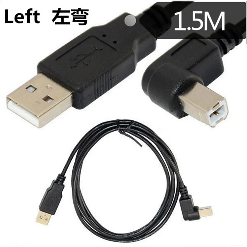 Кабель для сканера принтера 1 5 м футов тип А папа в левый Угловой USB 2