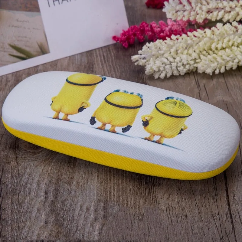 4 Кожаный Чехол для очков с миньонами из мультфильма «Гадкий я» для мальчиков и девочек, студенческий Чехол для очков, портативная коробка для очков с мультипликационным принтом, подарок на день рождения - Цвет: 4