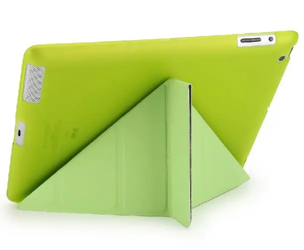 green Чехол для iPad 2/3/4, iPad 3, iPad 4, 9,7 дюймов, мягкий силиконовый чехол из ТПУ с мягкой задней крышкой, многоразовый чехол из искусственной кожи с магнитной застежкой - Цвет: green