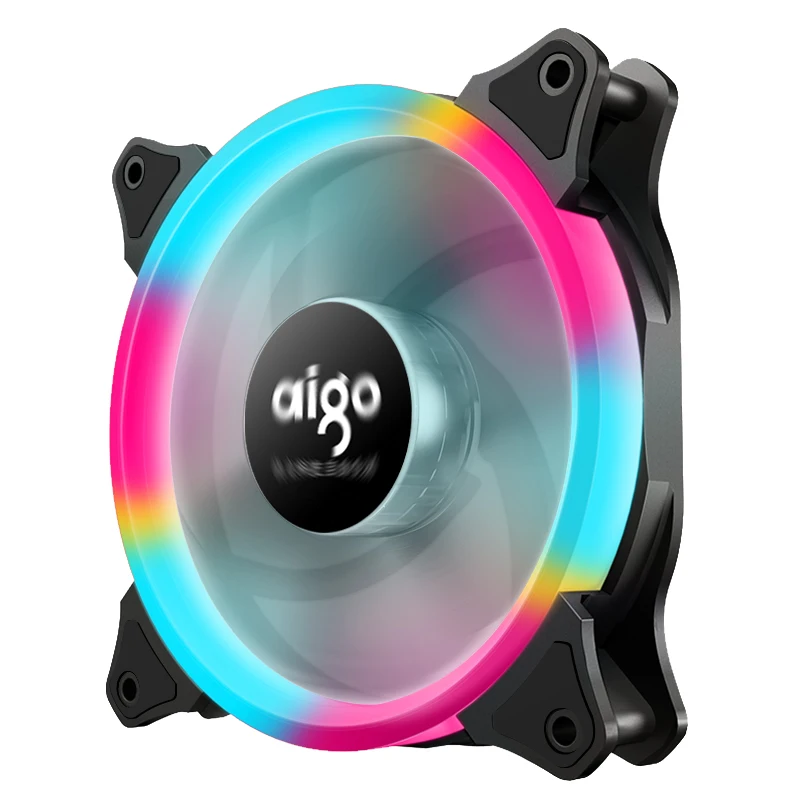 140mm Rainbow Aigo Аврора вентилятор 140mm/14 см светодиодный кольцо в форме сердца из солнечные очки моды, солнечные очки 12V 3pin+ 4pin Настольный ПК компьютер Вентилятор Cooler бесшумный чехол вентилятор - Цвет лезвия: 140mm Rainbow
