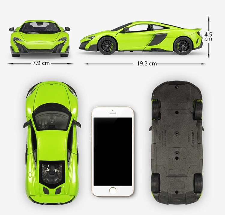 WELLY 1:24 литая под давлением модель симулятора автомобиля mlaren 675LT гоночный автомобиль металлические Игрушечные Машинки Игрушки для детей мальчиков Подарочная Коллекция украшения