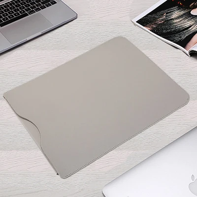 gray Сумка для ноутбука Macbook Air 13 retina 11 12 15 15,4 чехол для ноутбука Xiaomi Pro 13,3 Surface Pro 4 5 6 12,3 кожаный чехол - Цвет: gray