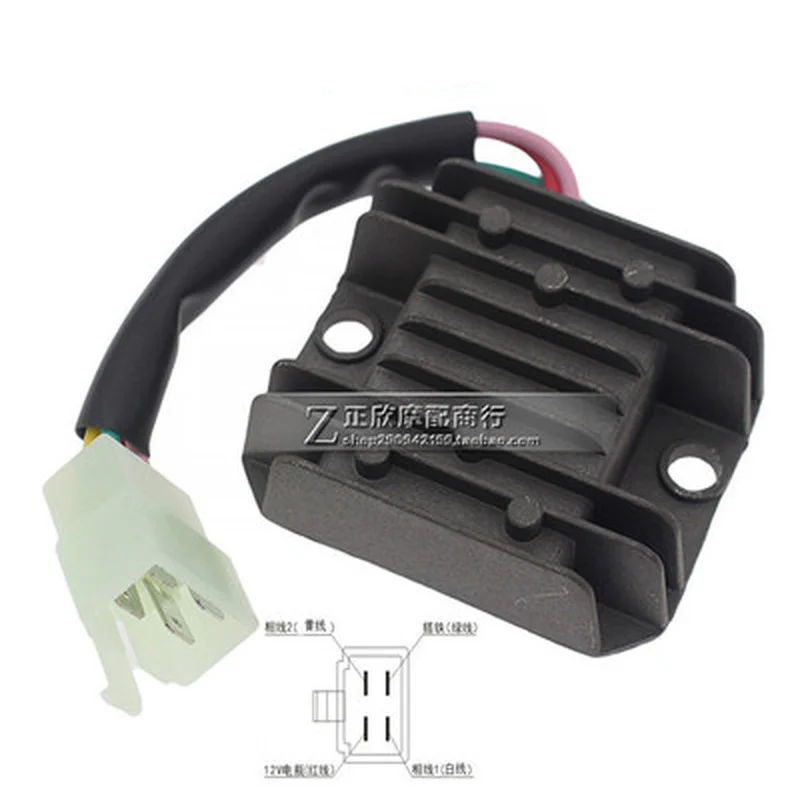 Мотоциклетный 4-проводной регулятор напряжения Выпрямитель для мопеда скутера ATV