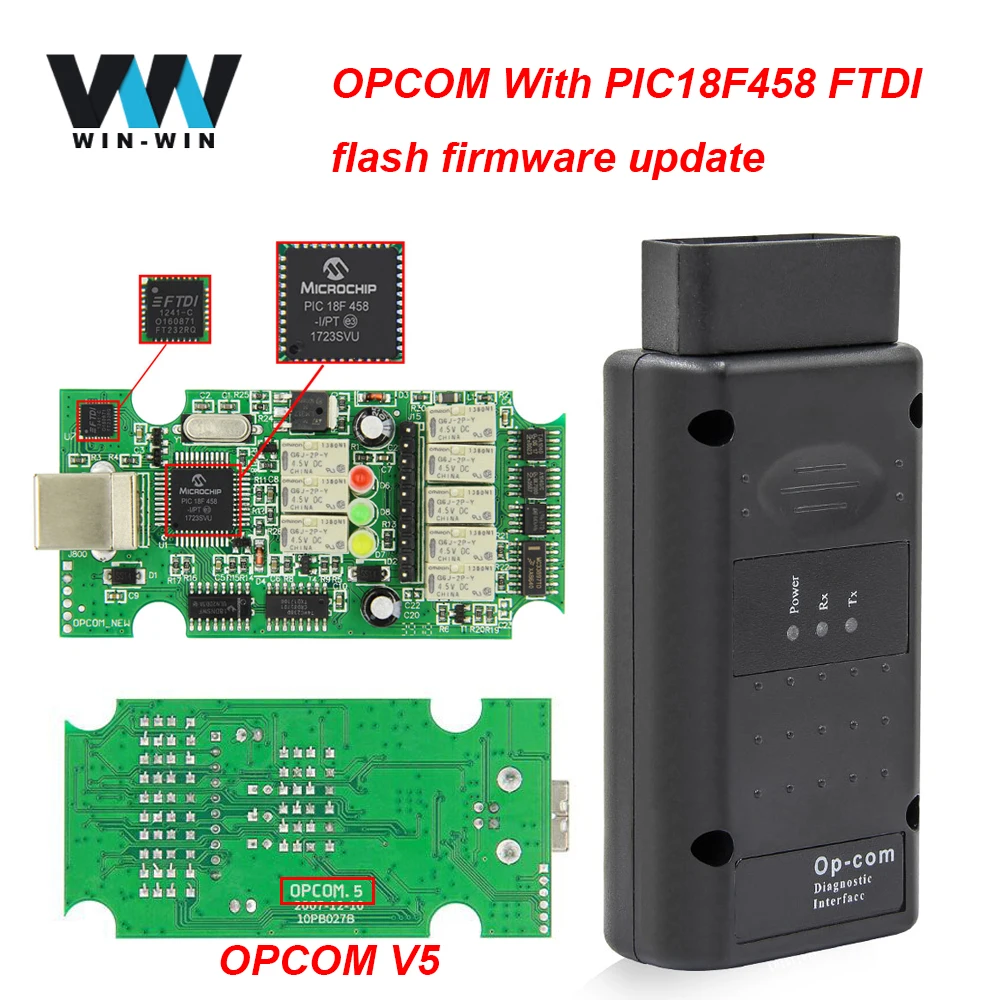 OPCOM V5 1,95 1,70 PIC18F458 FTDI флэш-прошивка обновление Op com 1,99 OBD OBD2 автомобильный диагностический инструмент кабель для Opel OBD2 сканер