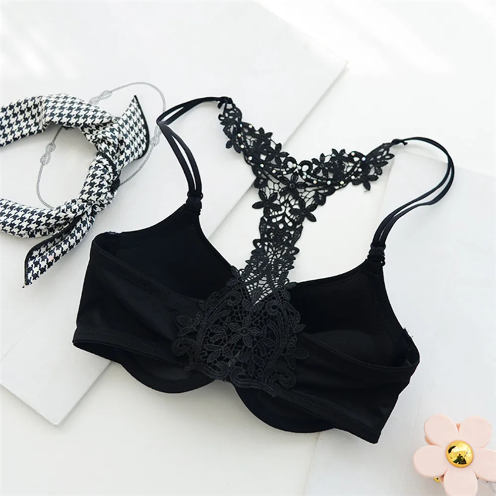 Женский сексуальный кружевной бюстгальтер пуш ап однотонный на косточках