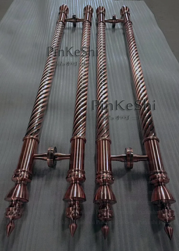 red copper color Деревянные двери/стеклянные двери/стальные дверные ручки золотого цвета из нержавеющей стали аксессуары для дома дверные ручки оптом европейские ручки - Цвет: red copper color