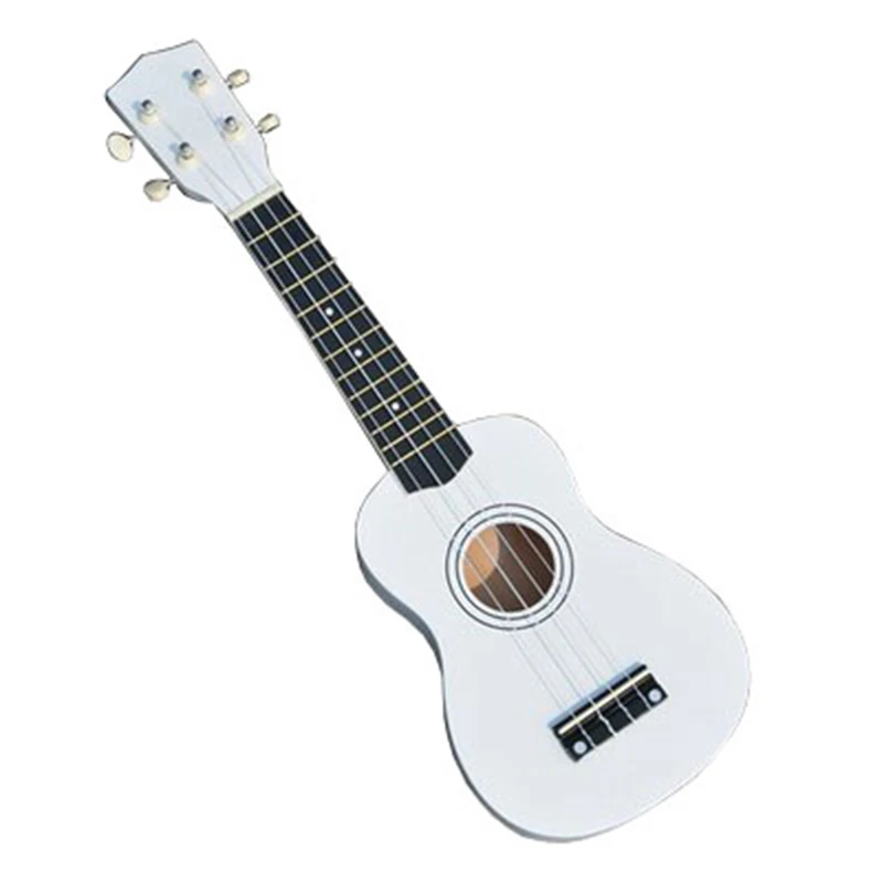 White Дешевые Ukelele сопрано 21 дюймов гитара укулеле 4 нейлоновые струны кавакинхо музыкальный инструмент профессиональная акустическая гитара 7 цветов - Цвет: White