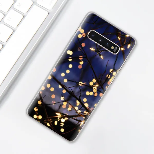 007 Пейзаж Зима светильник снег чехол для телефона для samsung Galaxy S10e S10 плюс S7 S8 S9 Plus Note 8 9 M10 M20 M30 жесткий чехол Coque - Цвет: 007