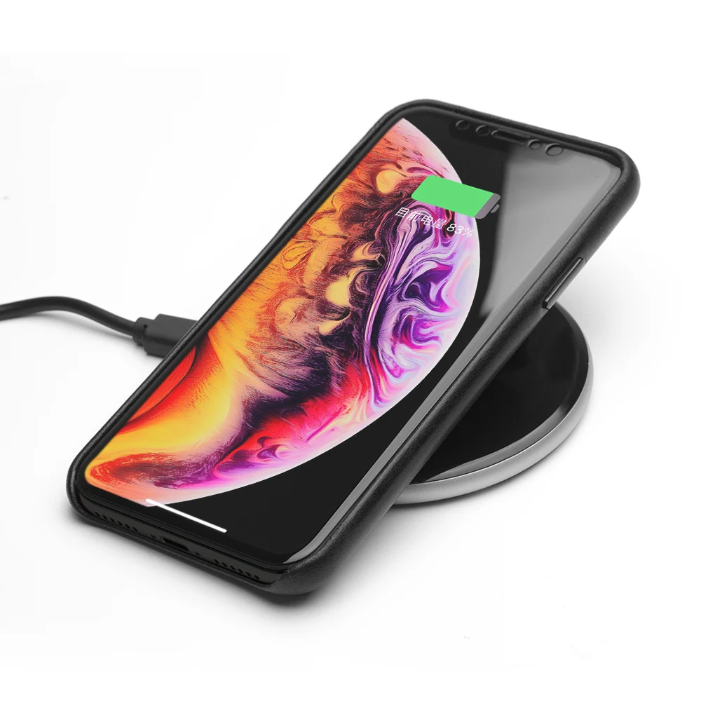 Qialino Роскошный чехол для iPhone XS Макс Обложка натуральная кожа с покрытием ПК
