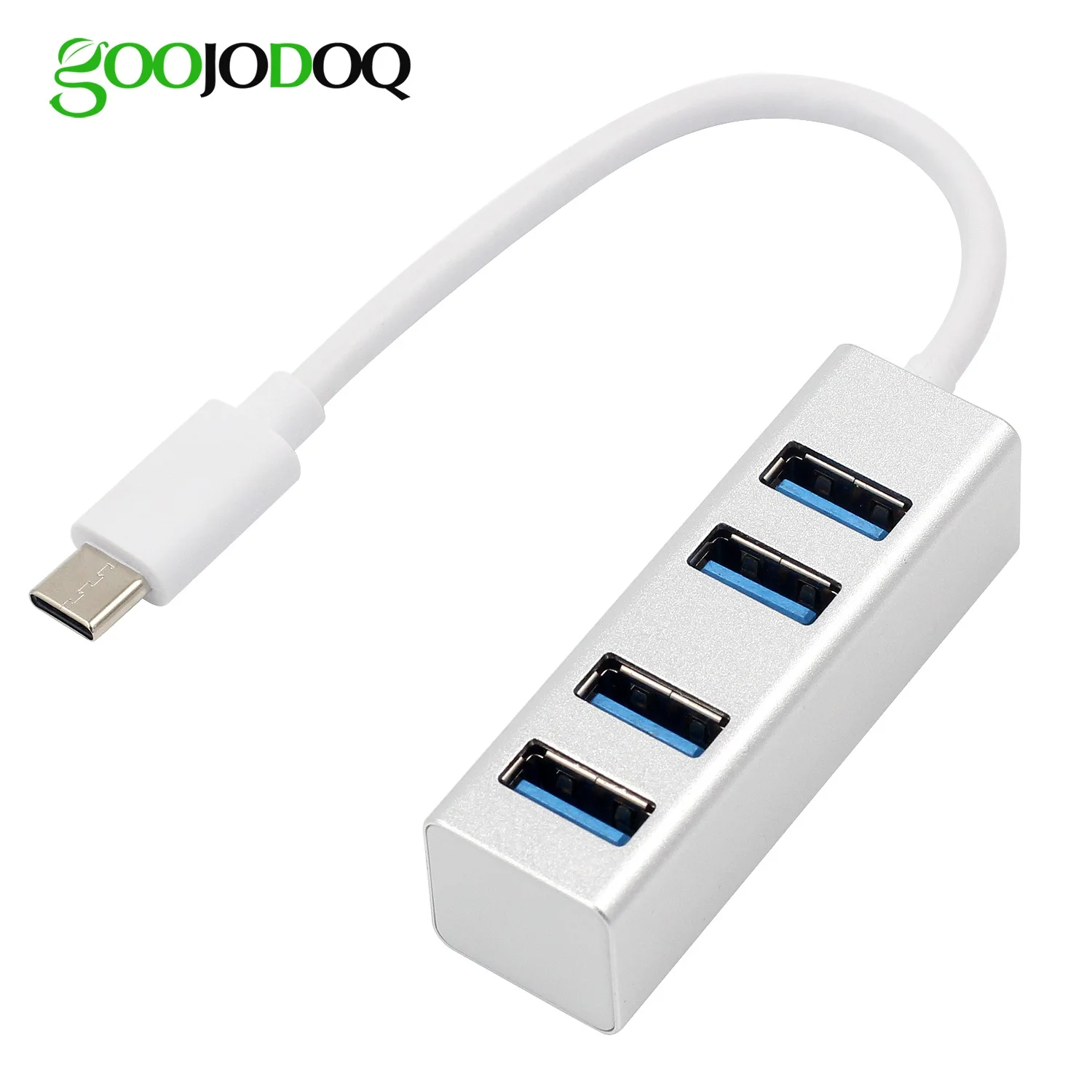 Фото Концентратор USB C, ультра тонкий адаптер с 4 портами USB 3,0 для MacBook Pro iMac, Google Chromebook Pixelbook, концентратор USB Type C №1