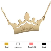 2019 personality name necklace crown name mens custom necklace gold stainless steel jewelry gift for the best friend birthday g