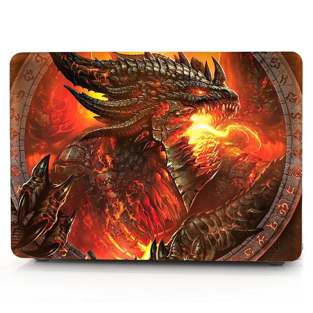 Жесткий чехол для ноутбука 3D Fire Dinosaur Flaming MacBook Air Pro Retina 11 12 13 15 дюймов Macbook A1707 A1706