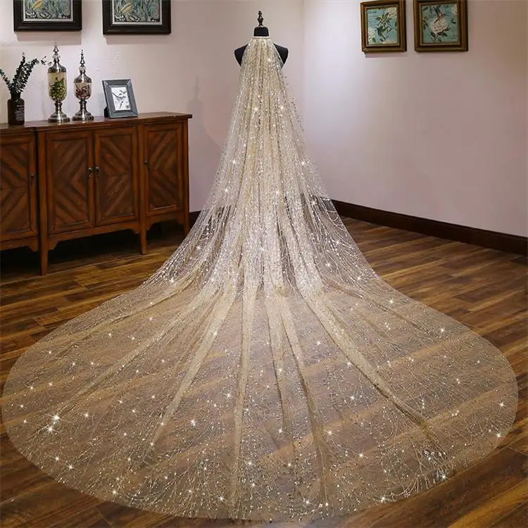 style 2 Chengjun мягкий тюль Свадебные вуали свадебные Фата до пола Длинные - Цвет: style 2