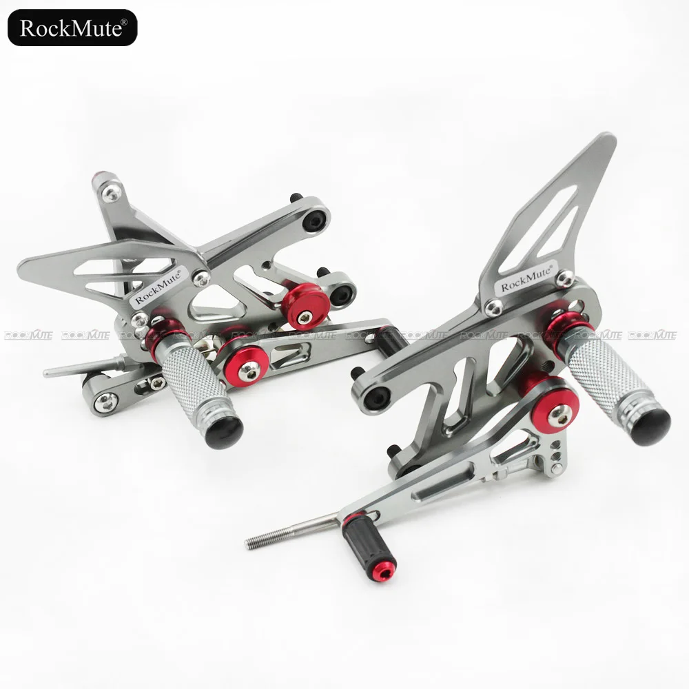 Grey Мотоциклетные задние комплекты для Aprilia RSV4 Factory/R APRC ABS 2013- регулируемая подножка рычаг переключения передач педаль тормоза подножки задний комплект - Цвет: Grey