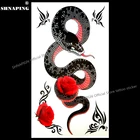 SHNAPIGN Большая Черная Мамба, змея, временная татуировка, боди-арт, тату-наклейки на руку, 17*10 см, водонепроницаемая, безболезненная