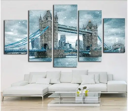 5 панелей современный дом декоративные настенные картинки для гостиной Лондон