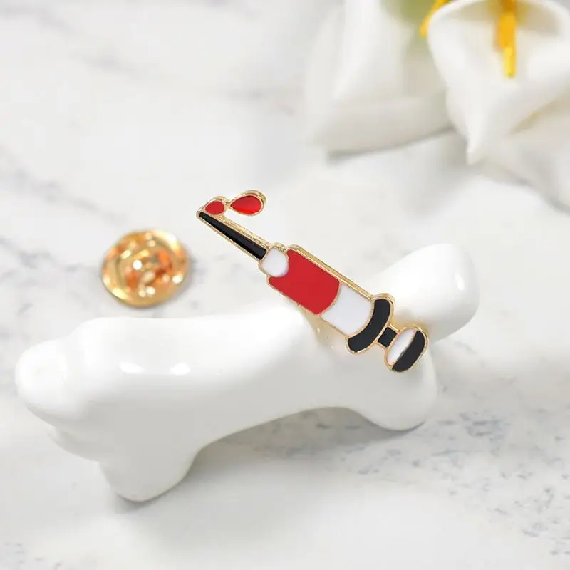 Эмаль медицинский шприц брошь отворот булавка модные ювелирные изделия подарок