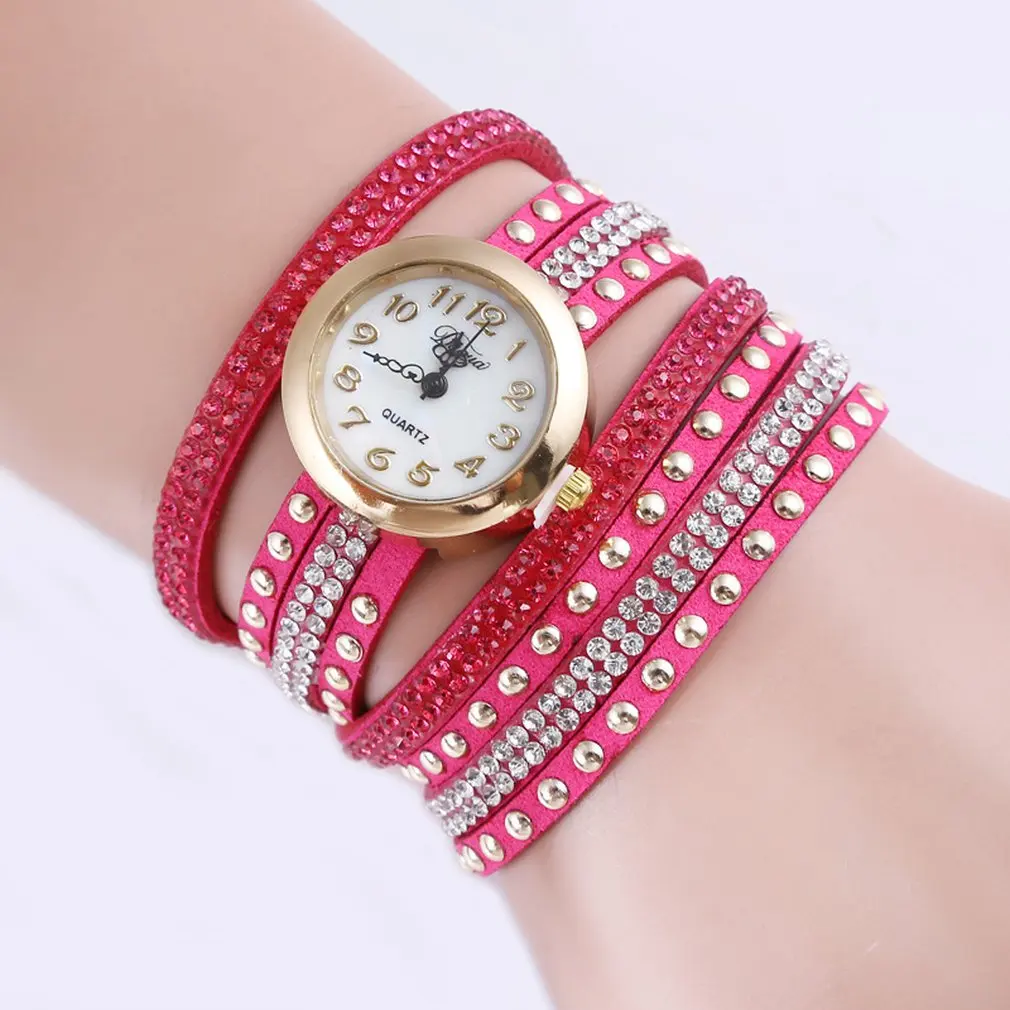 

Luxurious Diamond Brilliant Bracelet Watch Lady Quartz Watch Fashion Leather Women Watch Casual Wrist Watch HOT SALE