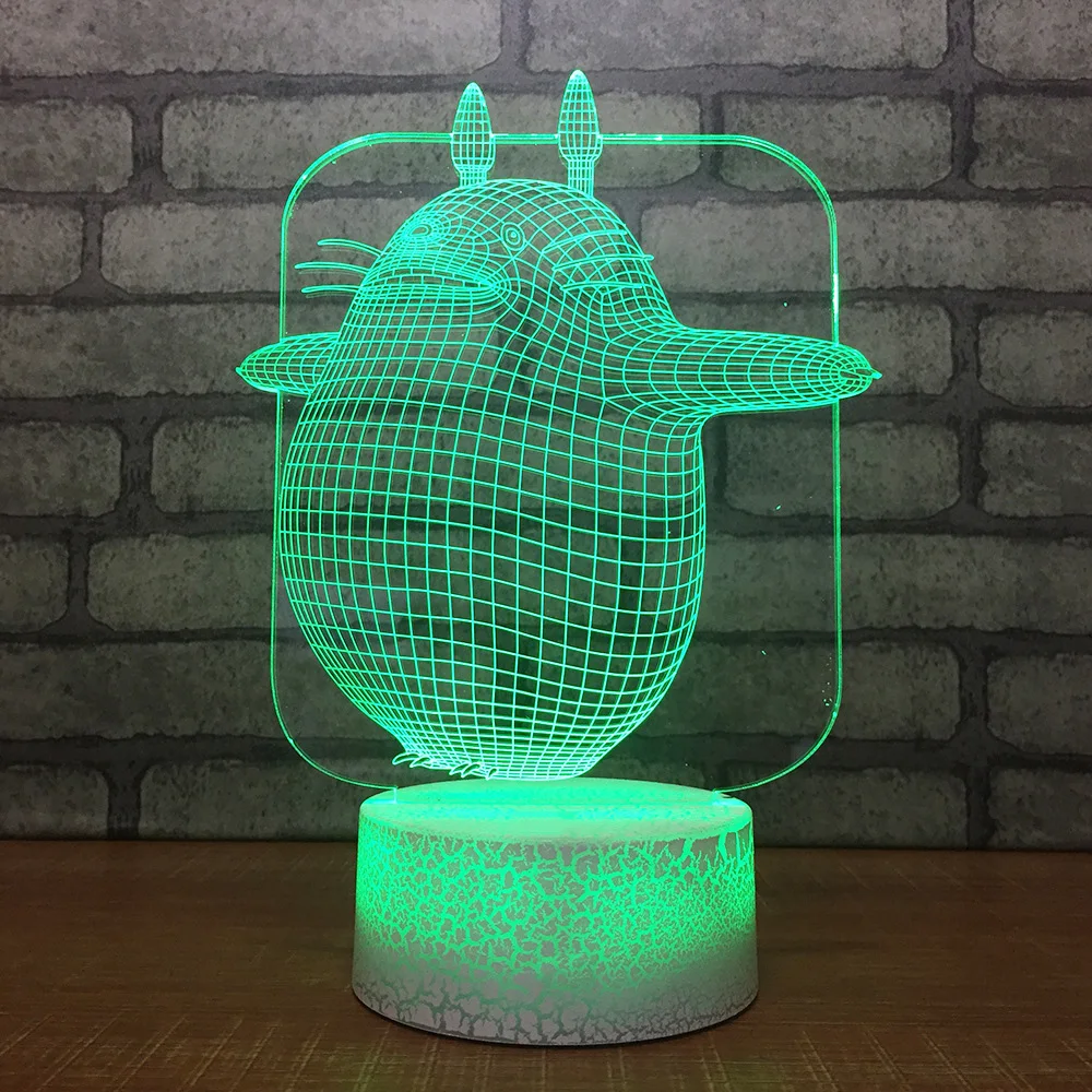 3D Led креативные ночные светильники USB мультипликационные персонажи