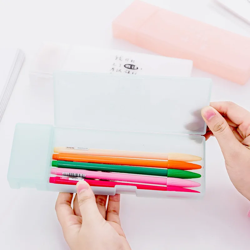 1 шт. Простой Прозрачный Футляр Чехол пенал для карандашей Пластик ящик хранения