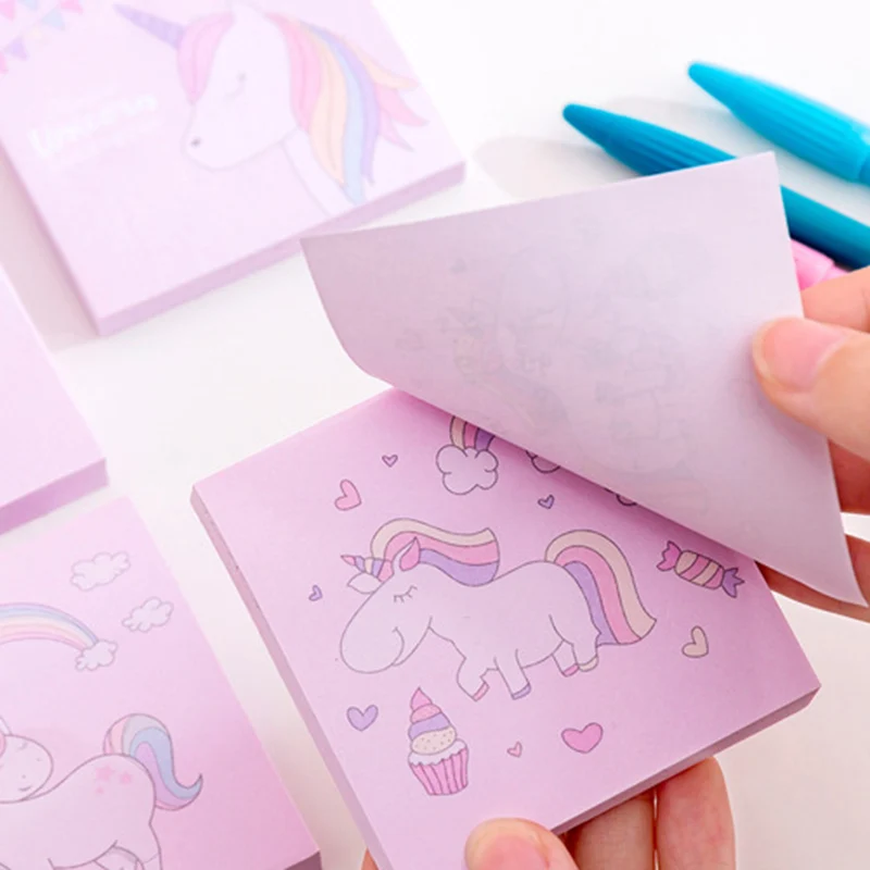 Милые блокноты для заметок с единорогом Kawaii клейкие заметки детей подарки
