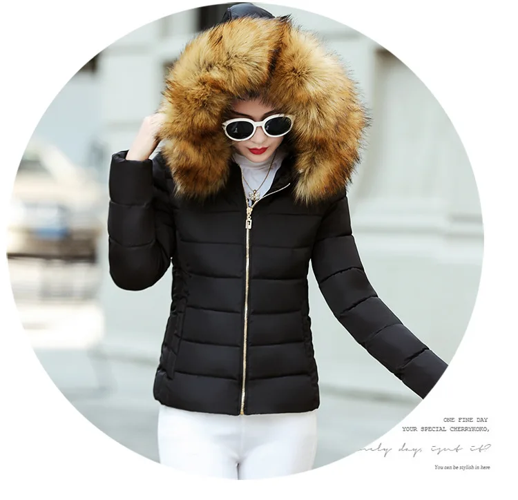 Top Fashion Limited Full Slim Cotton Jacket Heavy Hair Female Cotton-padded Coat Winter Coat Women