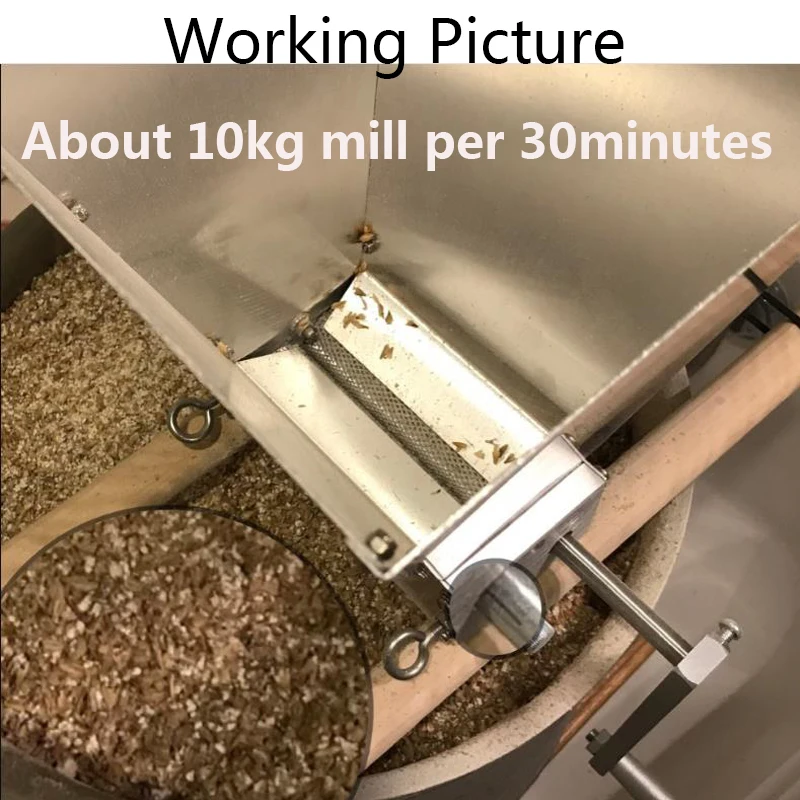 Новейшая модель; Нержавеющая сталь 2 ролики для домашнего пивоварения ячмень дробилка солод Зерна мельница для домашнего пивоварения Одежда высшего качества