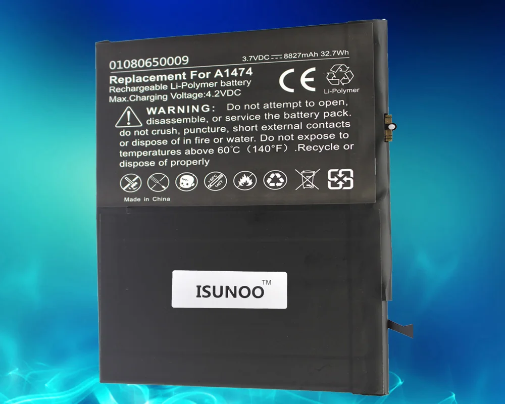 Сменный аккумулятор ISUNOO 5 шт./лот с реальной емкостью 8827 мАч для ipad Air A1474 A1475 A1476 |