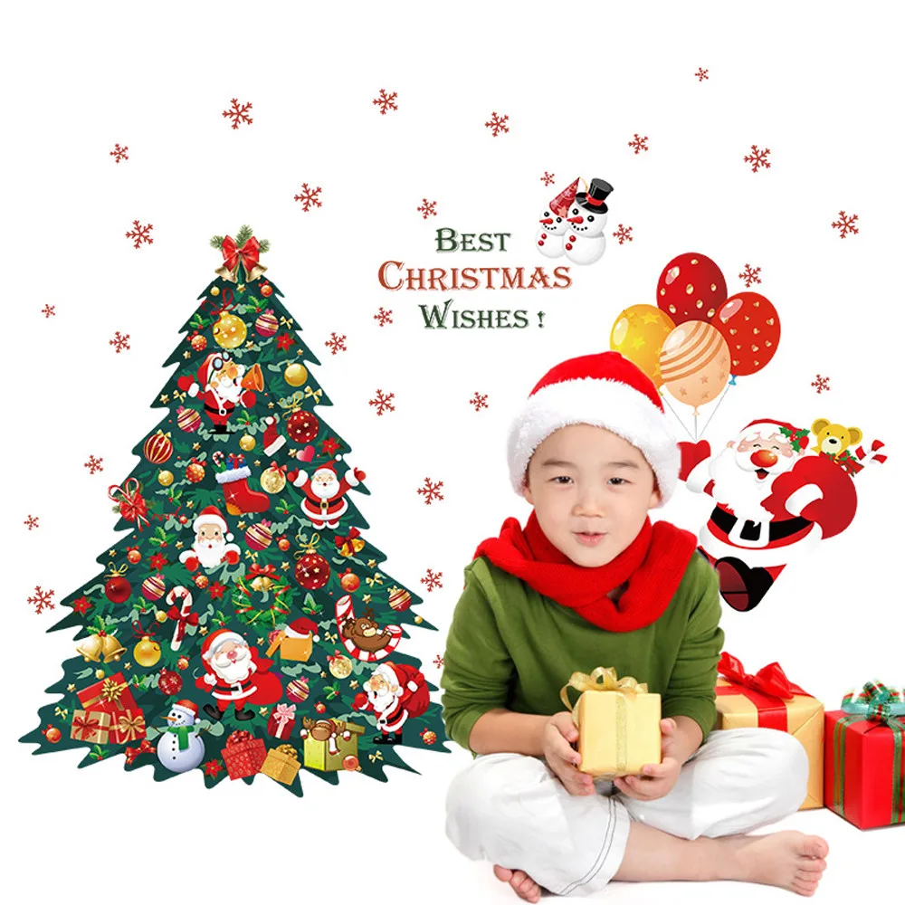 1 шт. стикер на стену Merry Christmas Art окно Декор водонепроницаемый нетоксичный сделай