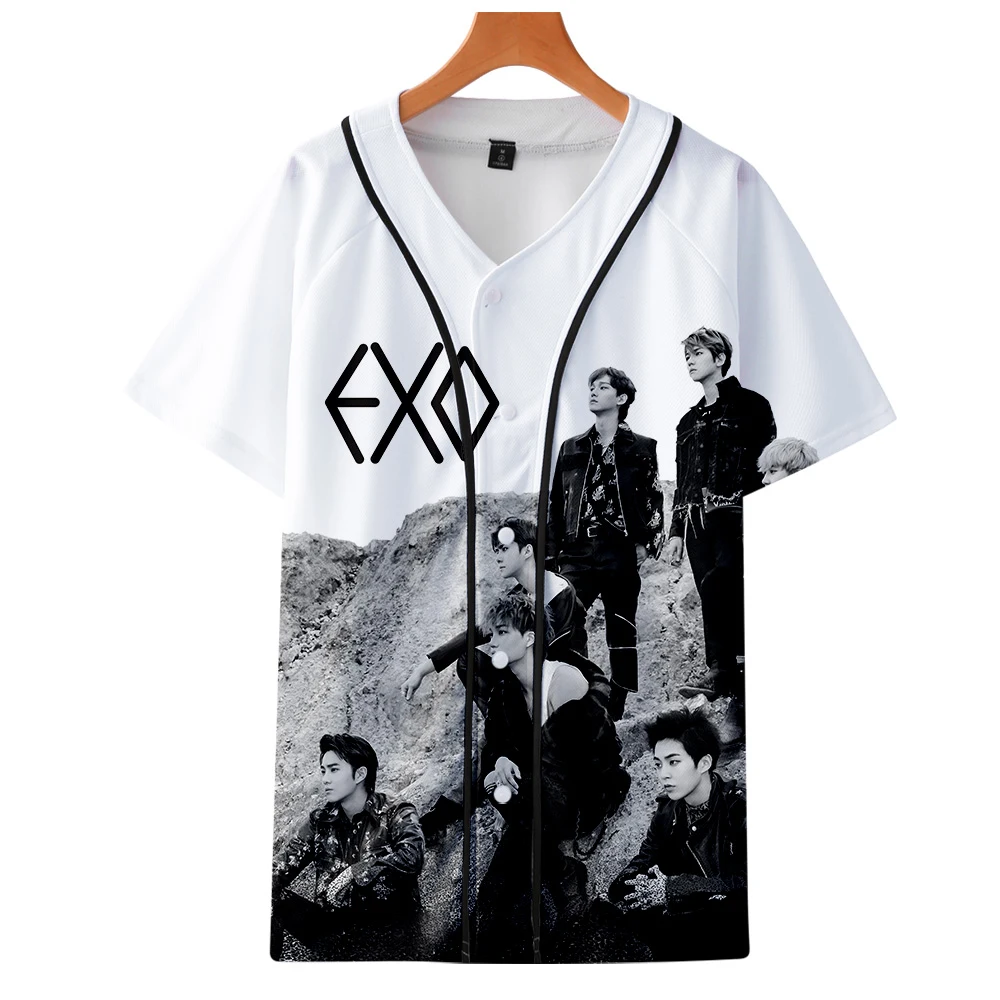 EXO Love Shot бейсбольные футболки с 3D принтом для женщин/мужчин Kpop модные летние