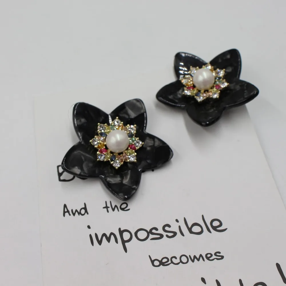 The temperament exaggerates the individuality creativity big flower inserts drill ear nail female Earring For Women Jewelry | Украшения и