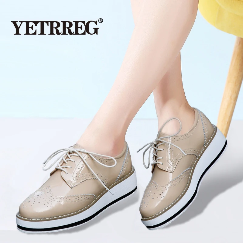 Новинка сезон осень модные женские туфли оксфорды женская повседневная обувь из