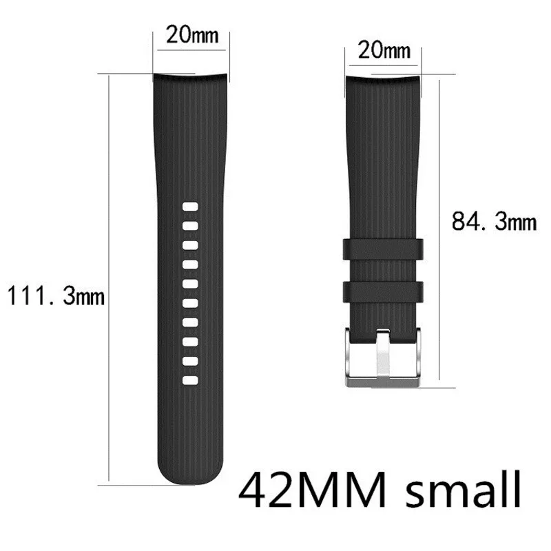 

Watch Band Replacement For Samsung Galaxy Watch 42MM/46mm Silicone Strap For Samsung R800/R810/R815 Straight Wristband 1yw