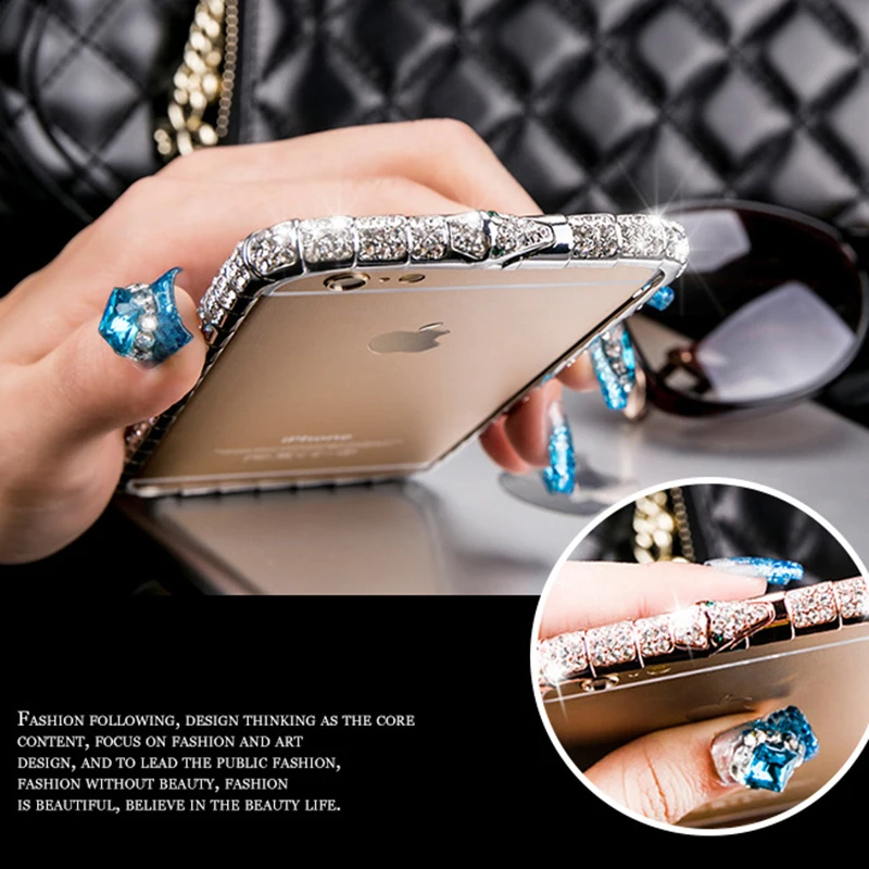 Для iPhone XS MAX случае Роскошные диаманта Bling Бампер для Max чехол со стразами Змея