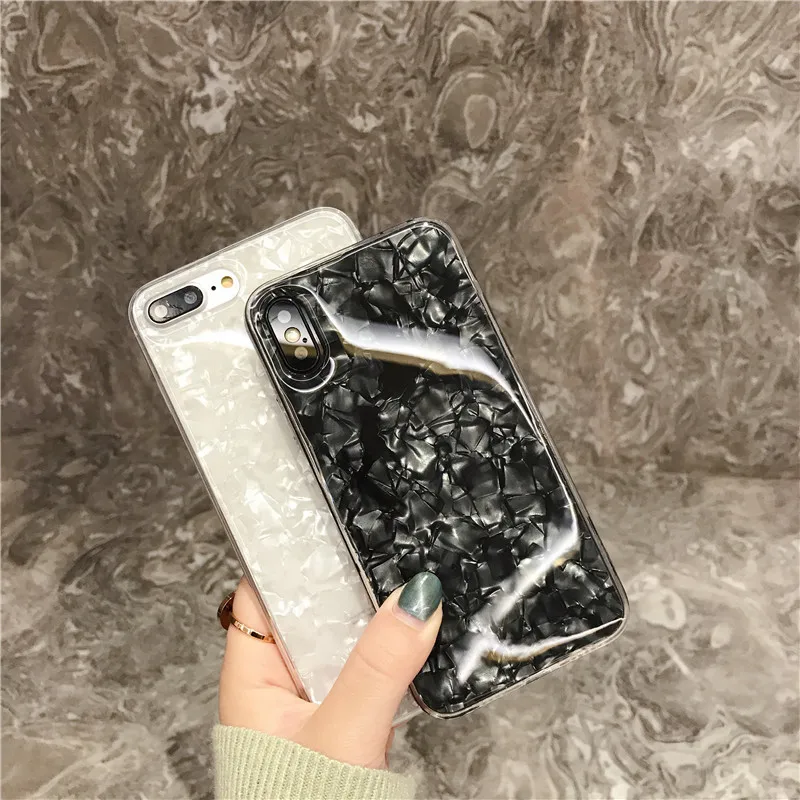 NFH Luxury Colorful Conch Shell Phone Case For iphone 8 7 Plus Fashion Cute Soft Back Cover On X 6 6S |
