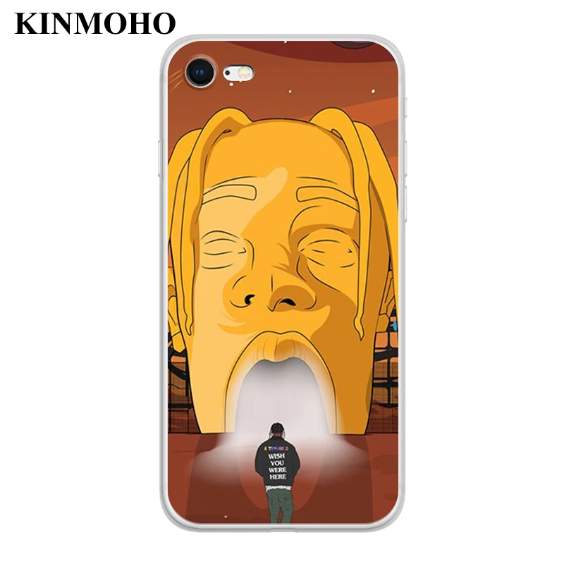 Kinmoho рэп мягкие ТПУ хип-хоп Трэвиса Скотта чехлы для телефонов чехол iPhone XS MAX X XR 6s 8