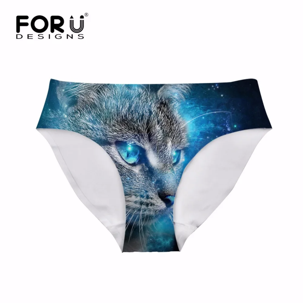 FORUDESIGNS новинка Ragdoll с принтом кота женские Мягкие Бесшовные трусики женское