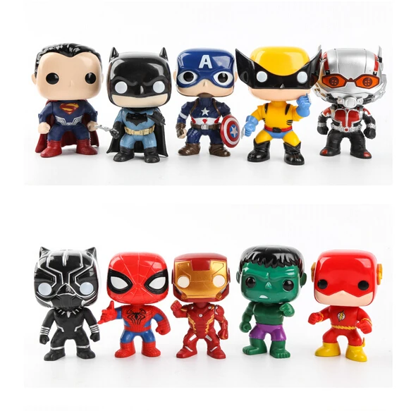 10 шт./лот фигурки героев Marvel мстители супергерой Железный человек спадернань
